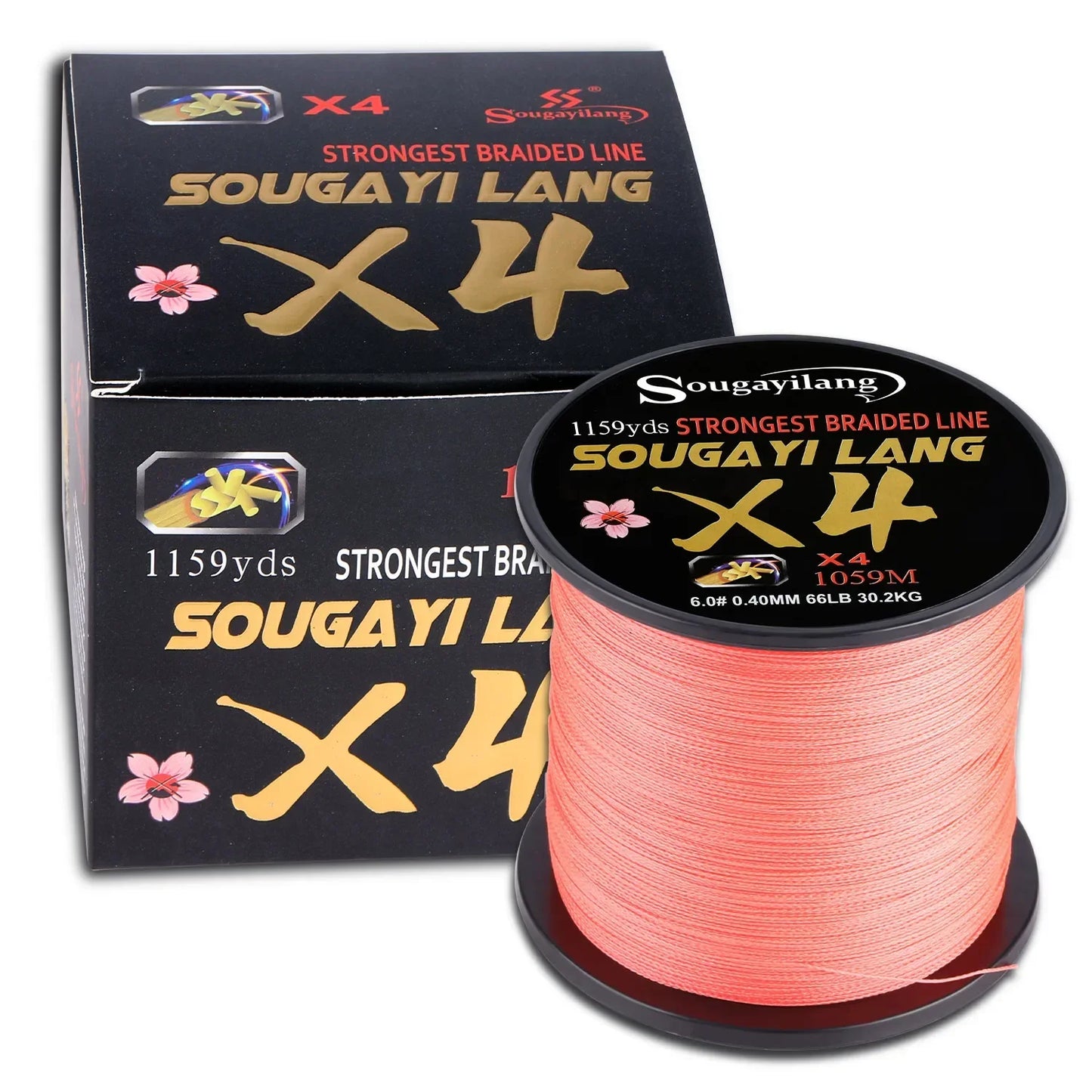 Sougayilang Fishing Line 100M 300m 4 Strands 22-88LB PE Braided Fishing Wire Multicolor Super Strong Fishing Line for Saltwater