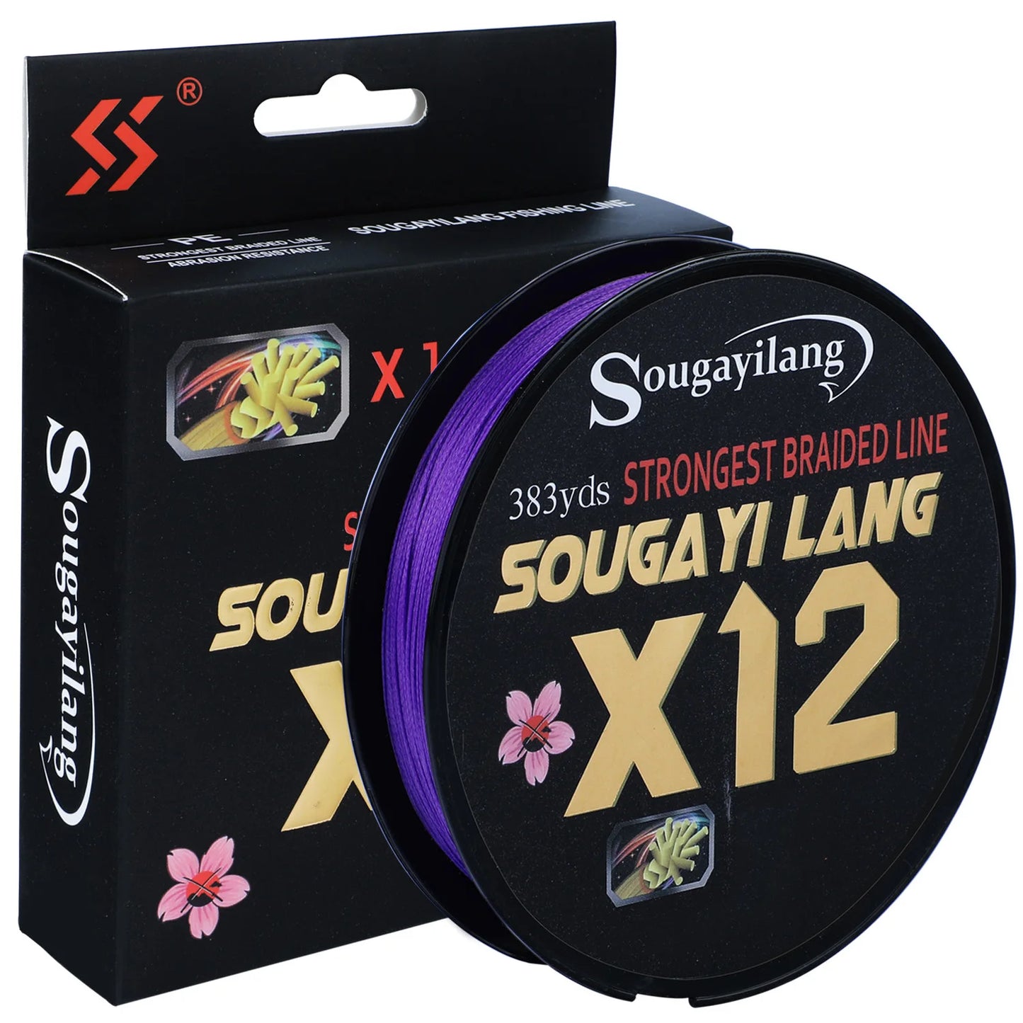 Sougayilang X12 150M 350M 550M PE Braid Fishing Line Abrasion Resistant Carp Wire for Freshwater Saltwater Fishing Gear 33-103LB