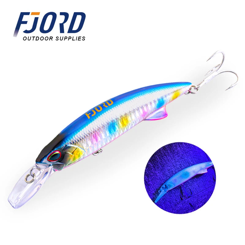 FJORD Glow UV 110mm 64g Sinking Hard Baits Fishing Lure Long Casting Sea Depth Saltwater Trolling Lures Swimbaits Fishing Items