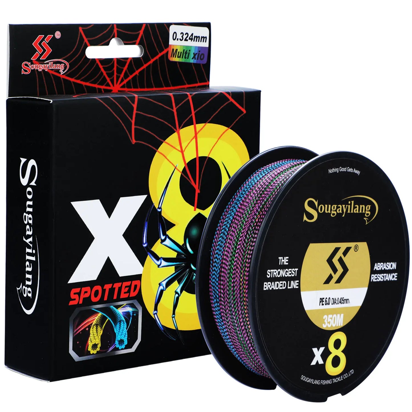 Sougayilang X8 Speckled Braided Fishing Line 150M 17-97LB Multifilament Fishing Line Super Strong PE Invisible Fishing Line