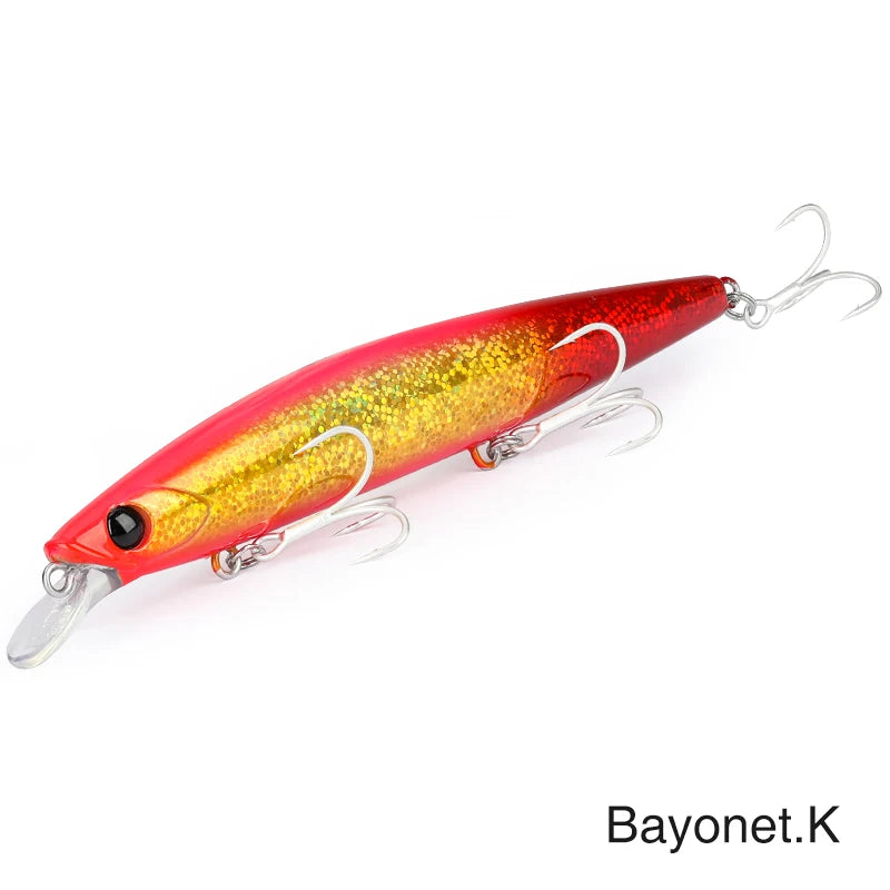 TSURINOYA 135S Ultra Long Casting Sea Fishing Lure Sinking Minnow 135mm 26.4g BAYONET Seabass Saltwater Tungaten Weight Hard Bai
