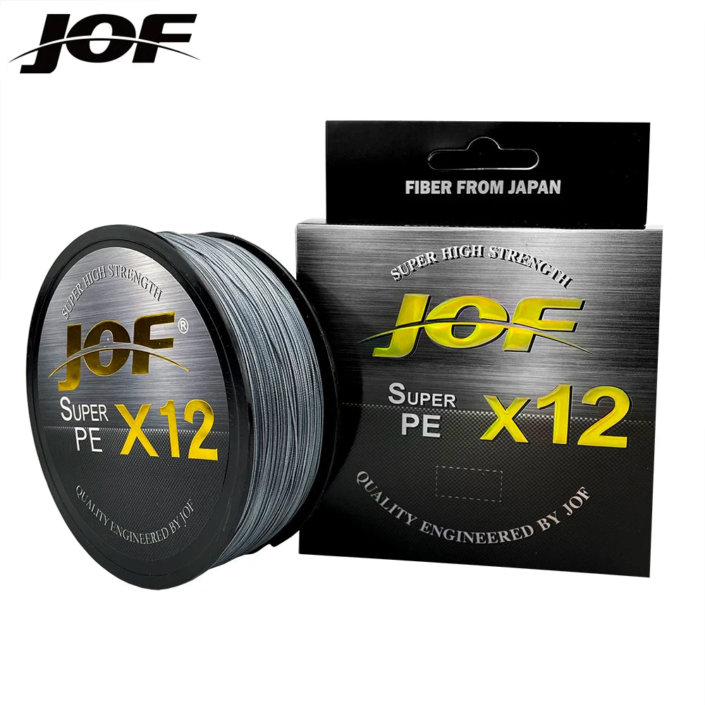 JOF 12 Strands Braid PE Fishing Line 300M Strong Abrasion Resistance Multifilament Fishing Line