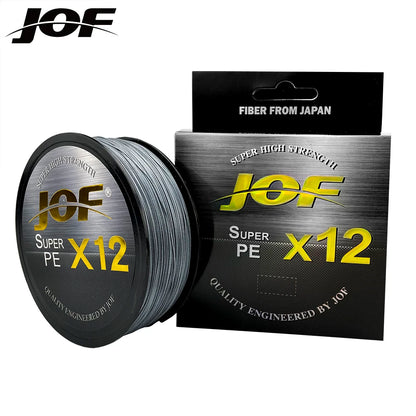 JOF 12 Strands Braid PE Fishing Line 300M Strong Abrasion Resistance Multifilament Fishing Line