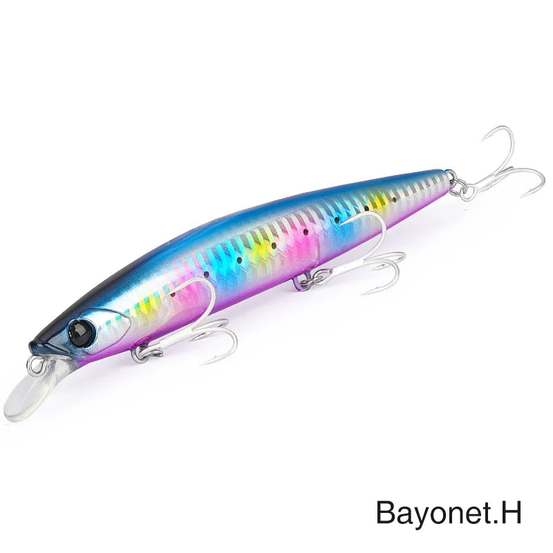 TSURINOYA 135S Ultra Long Casting Sea Fishing Lure Sinking Minnow 135mm 26.4g BAYONET Seabass Saltwater Tungaten Weight Hard Bai