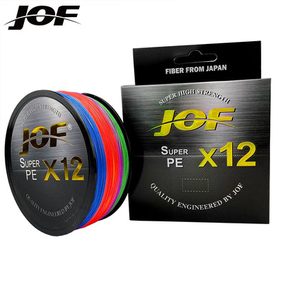 JOF 12 Strands Braid PE Fishing Line 300M Strong Abrasion Resistance Multifilament Fishing Line