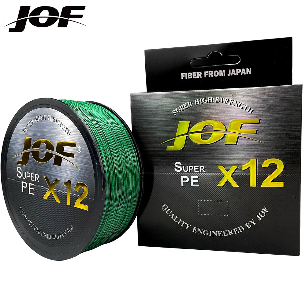 JOF 12 Strands Braid PE Fishing Line 300M Strong Abrasion Resistance Multifilament Fishing Line