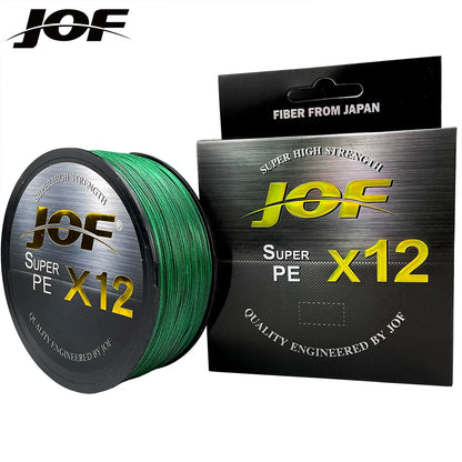 JOF 12 Strands Braid PE Fishing Line 300M Strong Abrasion Resistance Multifilament Fishing Line