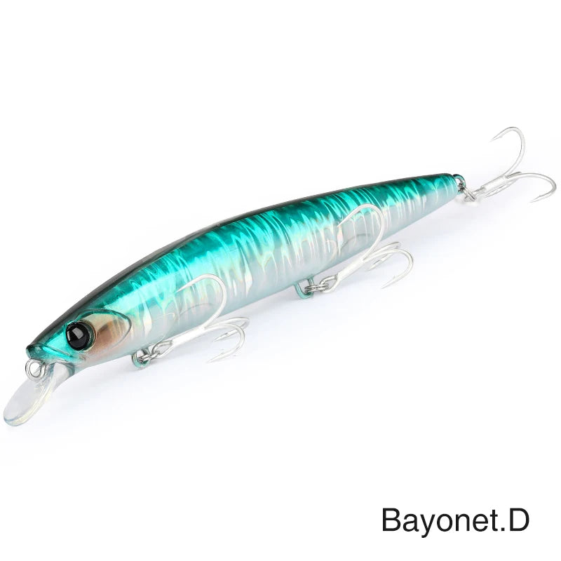 TSURINOYA 135S Ultra Long Casting Sea Fishing Lure Sinking Minnow 135mm 26.4g BAYONET Seabass Saltwater Tungaten Weight Hard Bai