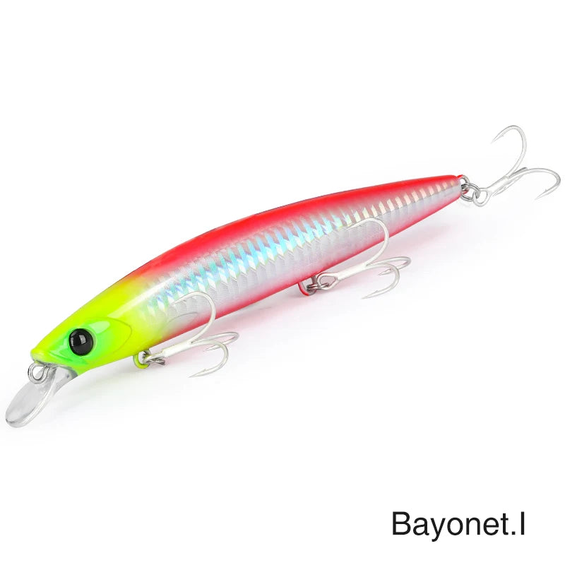 TSURINOYA 135S Ultra Long Casting Sea Fishing Lure Sinking Minnow 135mm 26.4g BAYONET Seabass Saltwater Tungaten Weight Hard Bai
