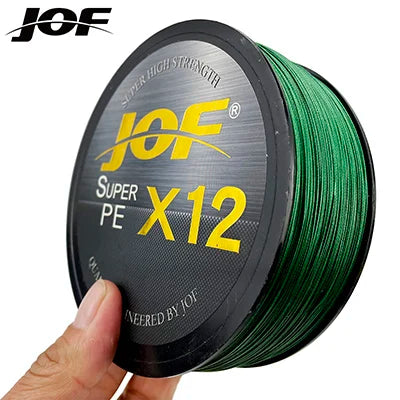 JOF 12 Strands Braid PE Fishing Line 300M Strong Abrasion Resistance Multifilament Fishing Line