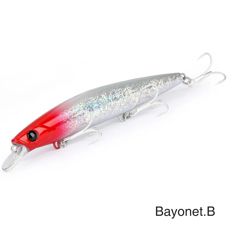 TSURINOYA 135S Ultra Long Casting Sea Fishing Lure Sinking Minnow 135mm 26.4g BAYONET Seabass Saltwater Tungaten Weight Hard Bai