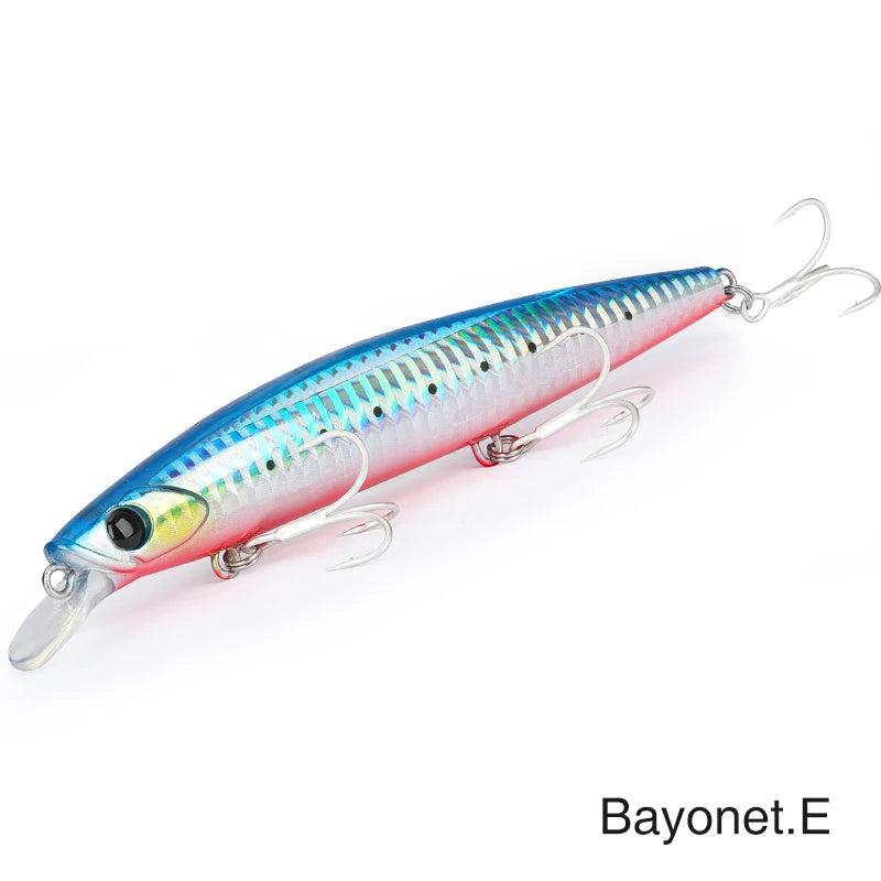 TSURINOYA 135S Ultra Long Casting Sea Fishing Lure Sinking Minnow 135mm 26.4g BAYONET Seabass Saltwater Tungaten Weight Hard Bai