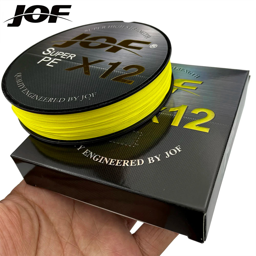 JOF 12 Strands Braid PE Fishing Line 300M Strong Abrasion Resistance Multifilament Fishing Line