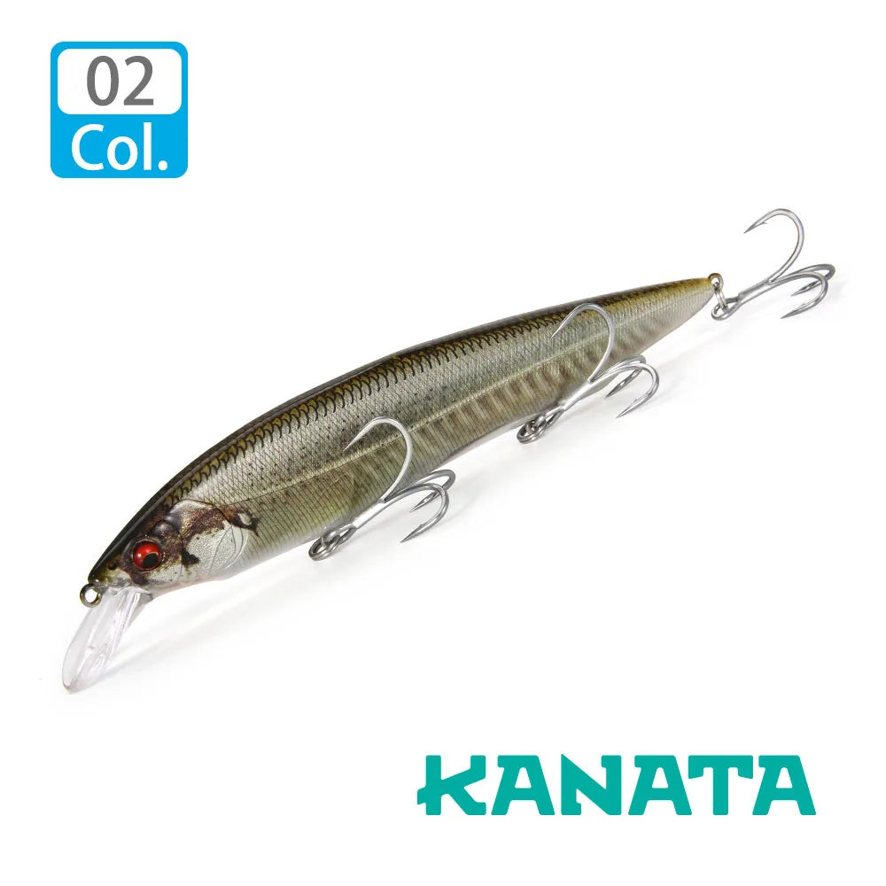 FSTK kanata Jerkbait 160mm 30g  Sinking Minnow Deep Floating Bass Fishing Lure Casting Trolling Tungaten Weight Fishing Lures