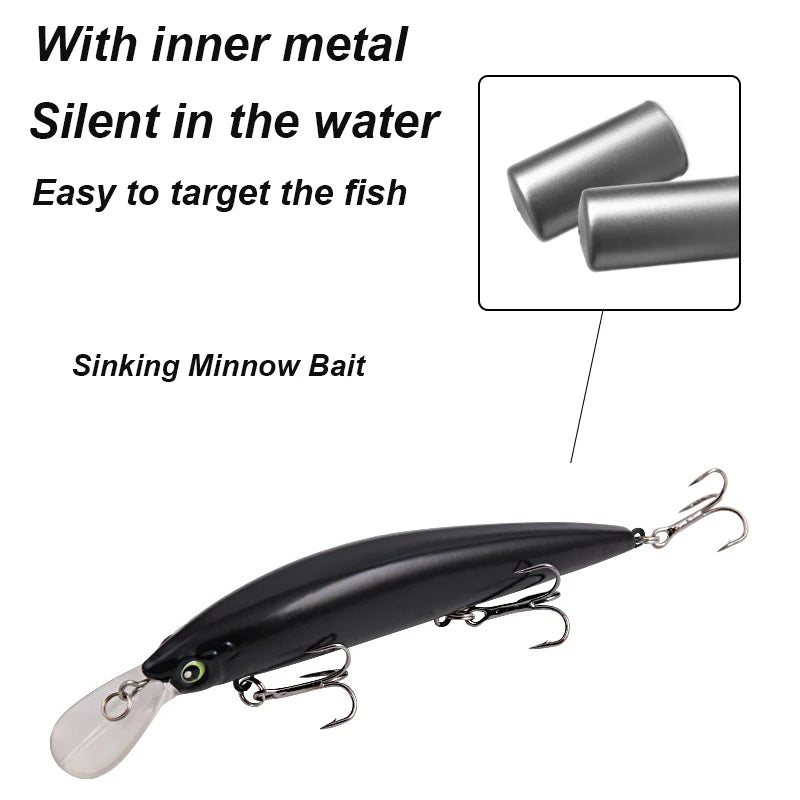 YUCONG 1PX Sinking Minnow Bait 13cm-36g Trolling Fishing Lure Silent Hard Wobbler Sea leurre peche cebo duro Isca señuelos Pesca