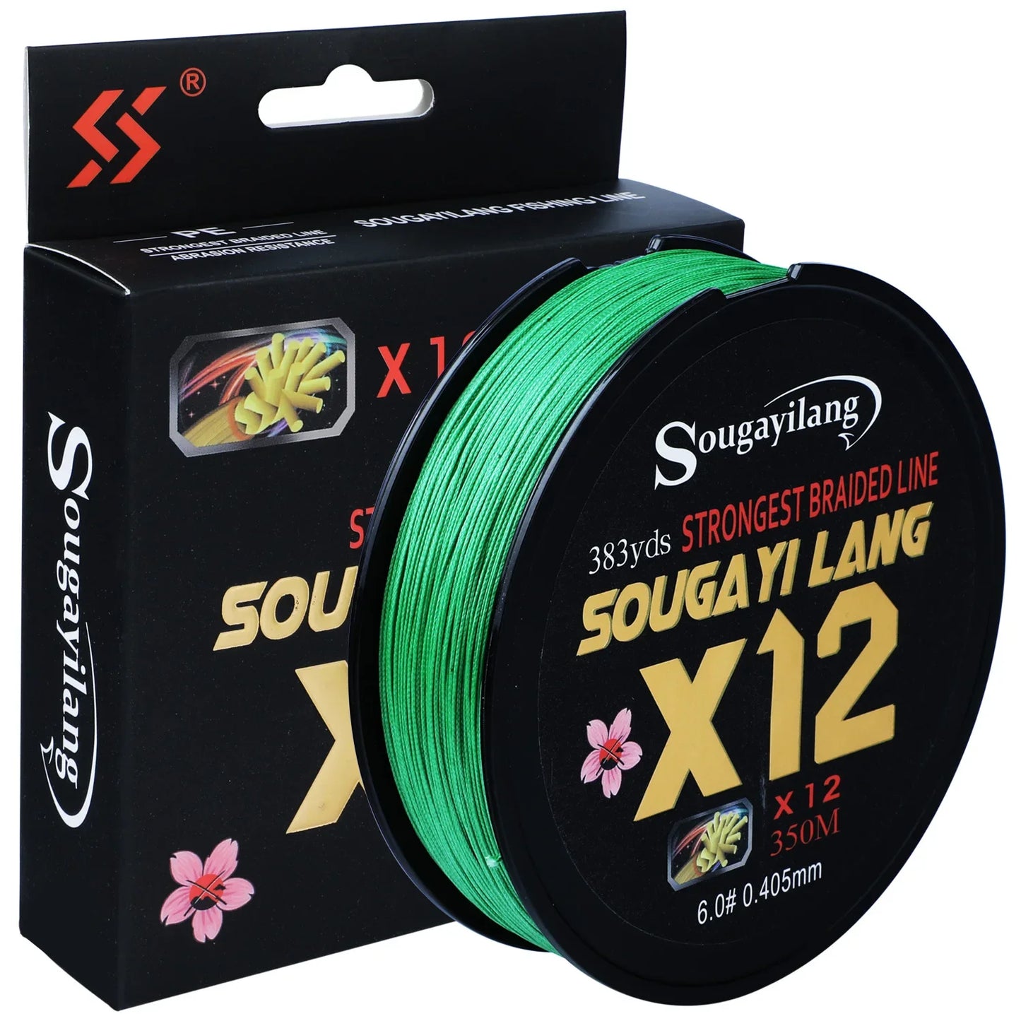 Sougayilang New X12 Super Strong 12 Strands Braided Fishing Line 150M 350M 550M Multifilament PE Line Saltwater Fishing Tackle
