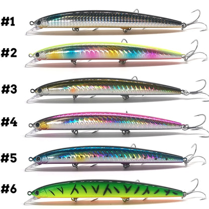 CASTFANATIC 24g 140mm Slow Sinking Minnow Jerkbait Lure AS140S Big Artificial Bait Saltwater Sea Bass Pike Fishing Free Shipping
