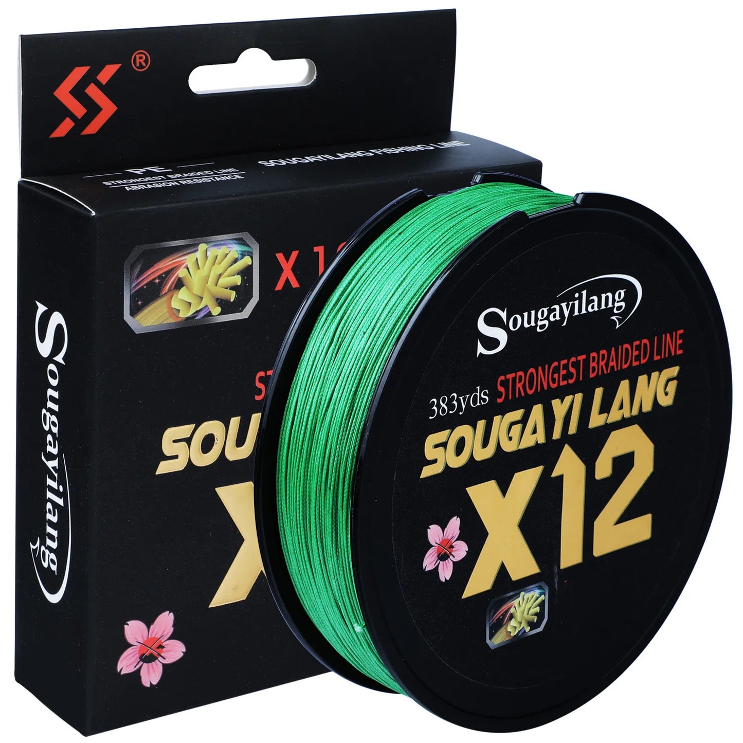 Sougayilang X12 150M 350M 550M PE Braid Fishing Line Abrasion Resistant Carp Wire for Freshwater Saltwater Fishing Gear 33-103LB