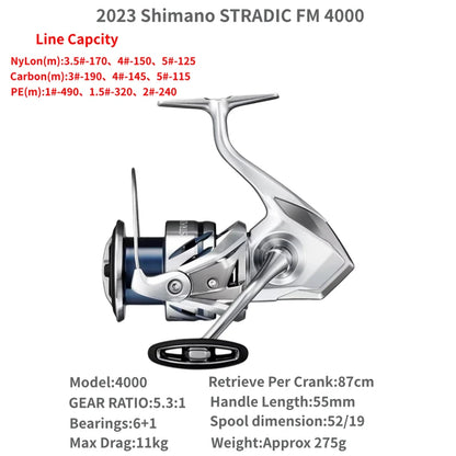 2023 Shimano STRADIC FM 1000S C2000S 2500S 2500SHG C3000 C3000HG C3000XG 3000MHG 4000MHG 4000XG C5000XG Spinning Fishing Reels
