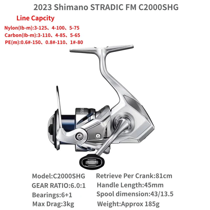 2023 Shimano STRADIC FM 1000S C2000S 2500S 2500SHG C3000 C3000HG C3000XG 3000MHG 4000MHG 4000XG C5000XG Spinning Fishing Reels