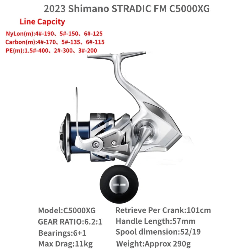 2023 Shimano STRADIC FM 1000S C2000S 2500S 2500SHG C3000 C3000HG C3000XG 3000MHG 4000MHG 4000XG C5000XG Spinning Fishing Reels