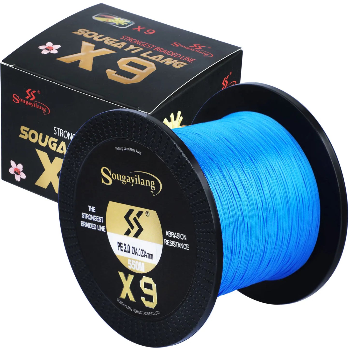 Sougayilang X9 Braid Fishing Line Abrasion Resistance Multifilament Pe Line 17-97LB Drag for Saltwater Sea Fishing Accessories