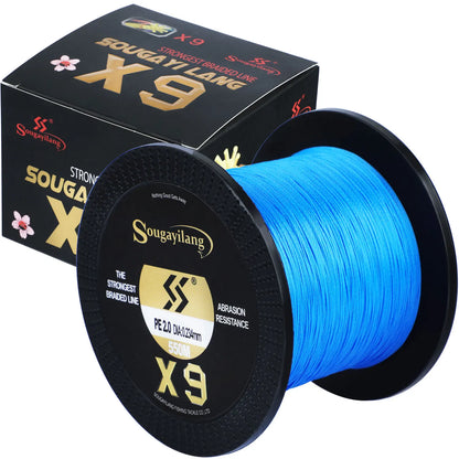 Sougayilang X9 Braid Fishing Line Abrasion Resistance Multifilament Pe Line 17-97LB Drag for Saltwater Sea Fishing Accessories