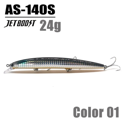 CASTFANATIC 24g 140mm Slow Sinking Minnow Jerkbait Lure AS140S Big Artificial Bait Saltwater Sea Bass Pike Fishing Free Shipping