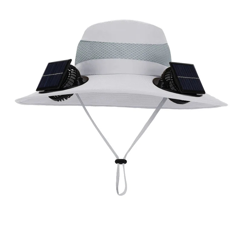 Solar Fan Hat Portable Sun Cap Summer hat USB Rechargeable Single/Dual Cooling Fan Fishing Hat Fisherman Hiking Mountaineering ﻿