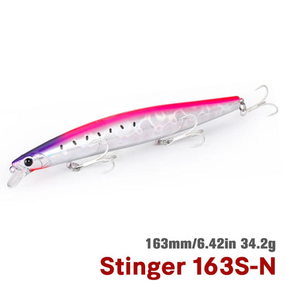 TSURINOYA STINGER 163S Ultra Long Casting Sinking Saltwater Minnow 163mm 34.2g Sea Fishing Lure Artificial Large Hard Baits