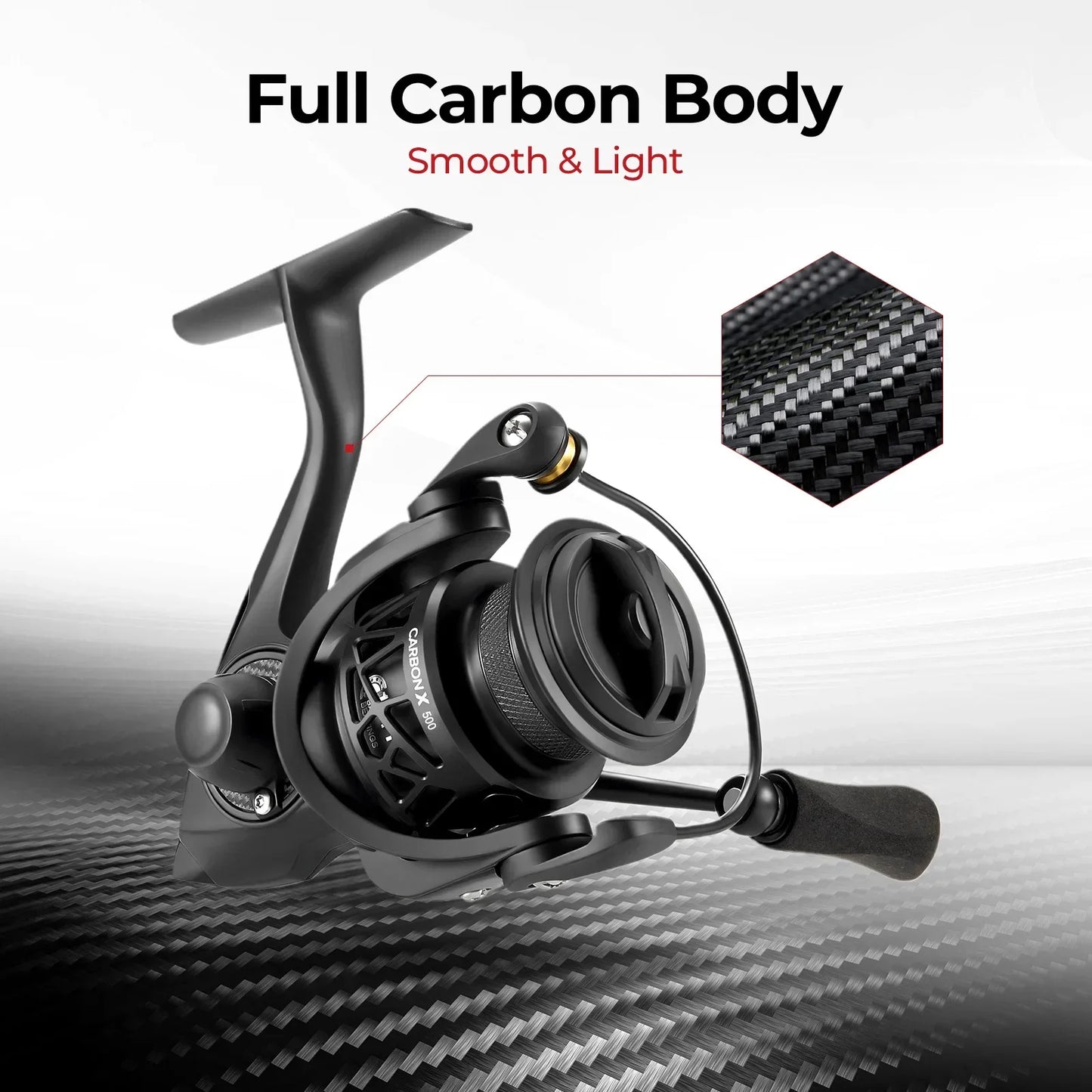 Piscifun Carbon X Spinning Reel Max 15kg Ultralight 145g 5.2:1/6.2:1 Gear Ratio 11BB 1000 2000 3000 4000 Freshwater Fishing Reel