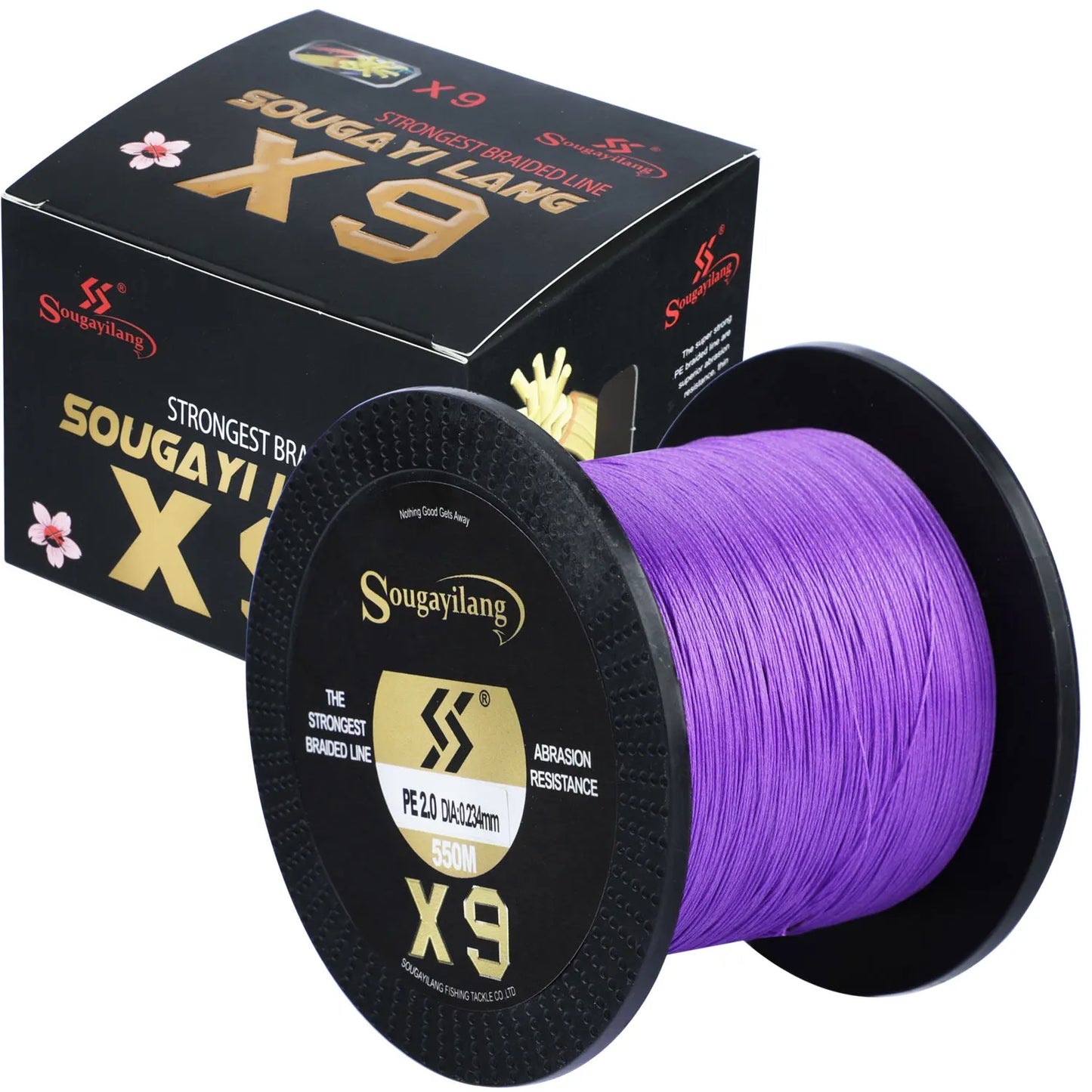 Sougayilang X9 Braid Fishing Line Abrasion Resistance Multifilament Pe Line 17-97LB Drag for Saltwater Sea Fishing Accessories