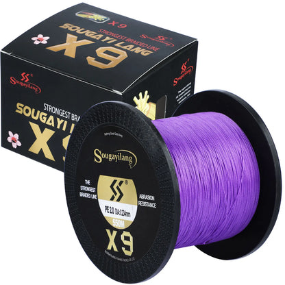 Sougayilang X9 Braid Fishing Line Abrasion Resistance Multifilament Pe Line 17-97LB Drag for Saltwater Sea Fishing Accessories
