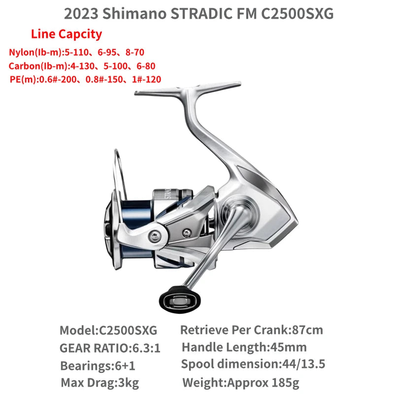 2023 Shimano STRADIC FM 1000S C2000S 2500S 2500SHG C3000 C3000HG C3000XG 3000MHG 4000MHG 4000XG C5000XG Spinning Fishing Reels