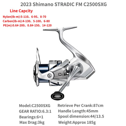 2023 Shimano STRADIC FM 1000S C2000S 2500S 2500SHG C3000 C3000HG C3000XG 3000MHG 4000MHG 4000XG C5000XG Spinning Fishing Reels