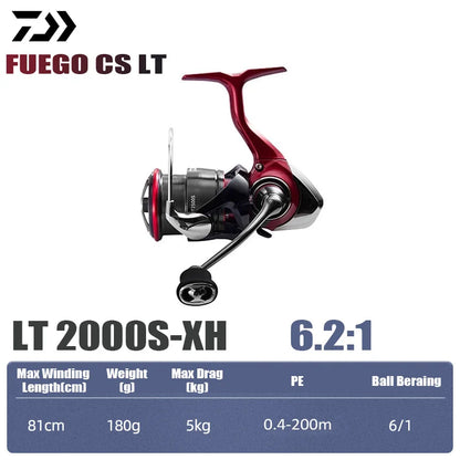 DAIWA 2025 New FUEGO CS LT Seawater Spinning Reel 5.3/5.7/6.2:1 175-325g Max Drag 12kg Long Shot Fishing Reel