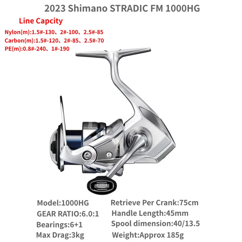 2023 Shimano STRADIC FM 1000S C2000S 2500S 2500SHG C3000 C3000HG C3000XG 3000MHG 4000MHG 4000XG C5000XG Spinning Fishing Reels