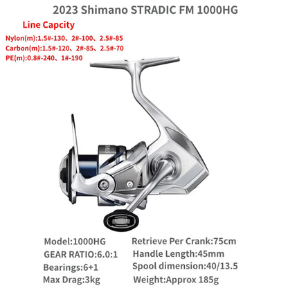 2023 Shimano STRADIC FM 1000S C2000S 2500S 2500SHG C3000 C3000HG C3000XG 3000MHG 4000MHG 4000XG C5000XG Spinning Fishing Reels