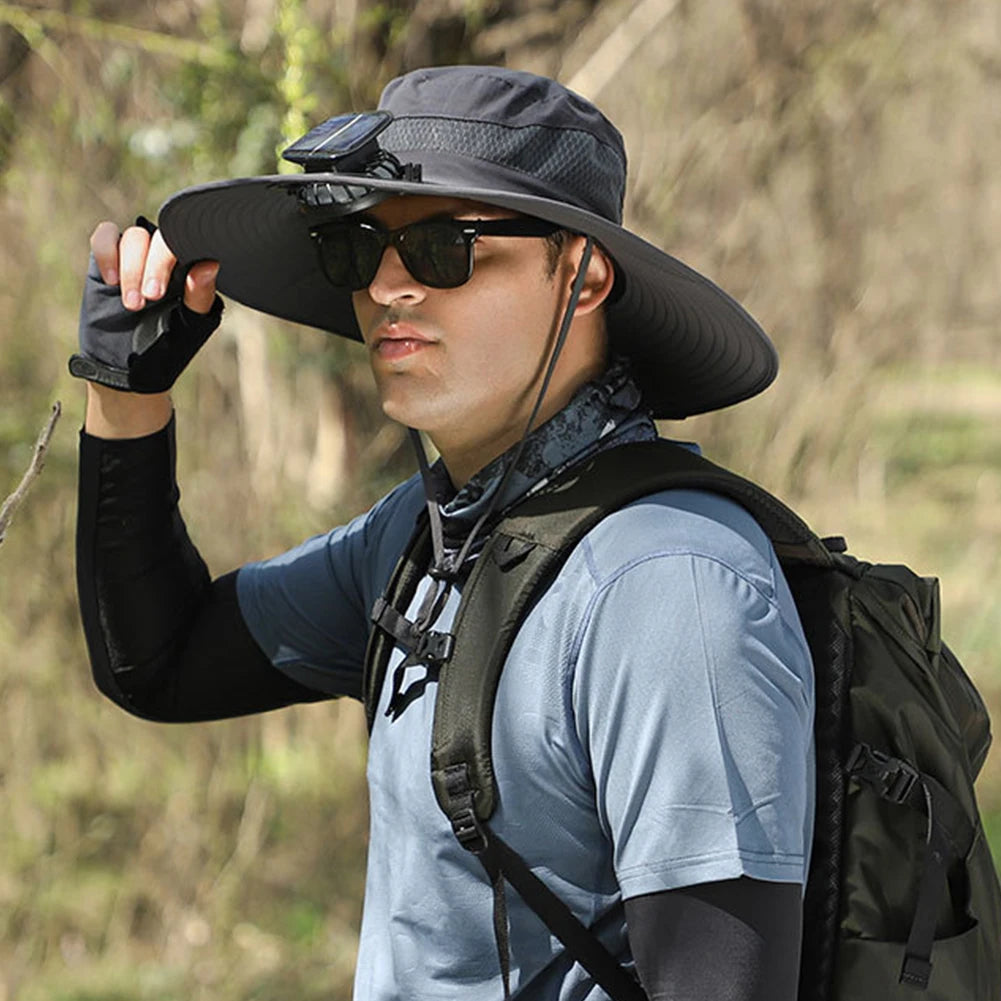 Solar Fan Hat Portable Sun Cap Summer hat USB Rechargeable Single/Dual Cooling Fan Fishing Hat Fisherman Hiking Mountaineering ﻿