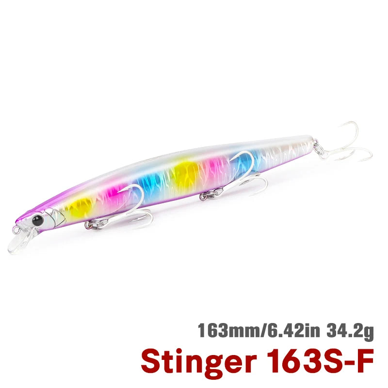 TSURINOYA STINGER 163S Ultra Long Casting Sinking Saltwater Minnow 163mm 34.2g Sea Fishing Lure Artificial Large Hard Baits