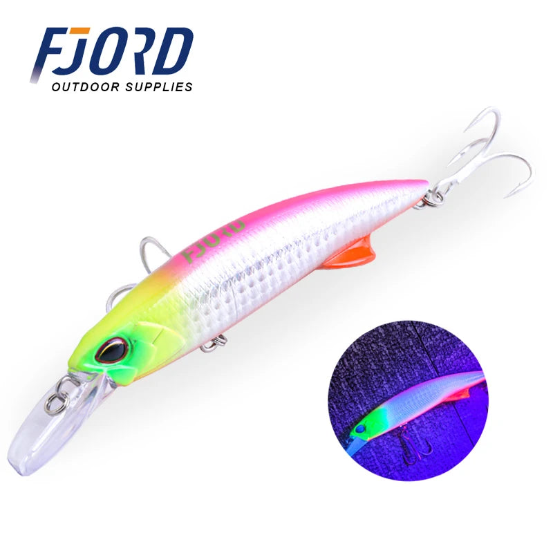 FJORD Glow UV 110mm 64g Sinking Hard Baits Fishing Lure Long Casting Sea Depth Saltwater Trolling Lures Swimbaits Fishing Items