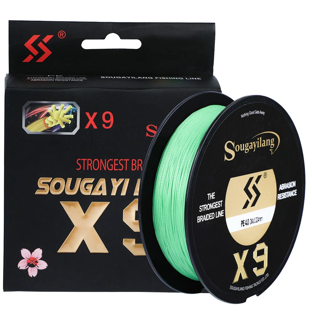 Sougayilang X9 Braided Fishing Line 550M 350M 150M 17-97LB Multifilament Fishing Line 0.128-0.405mm Super Strong PE Line Pesca