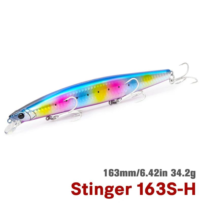 TSURINOYA STINGER 163S Ultra Long Casting Sinking Saltwater Minnow 163mm 34.2g Sea Fishing Lure Artificial Large Hard Baits