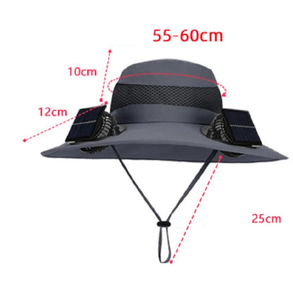 Solar Fan Hat Portable Sun Cap Summer hat USB Rechargeable Single/Dual Cooling Fan Fishing Hat Fisherman Hiking Mountaineering ﻿