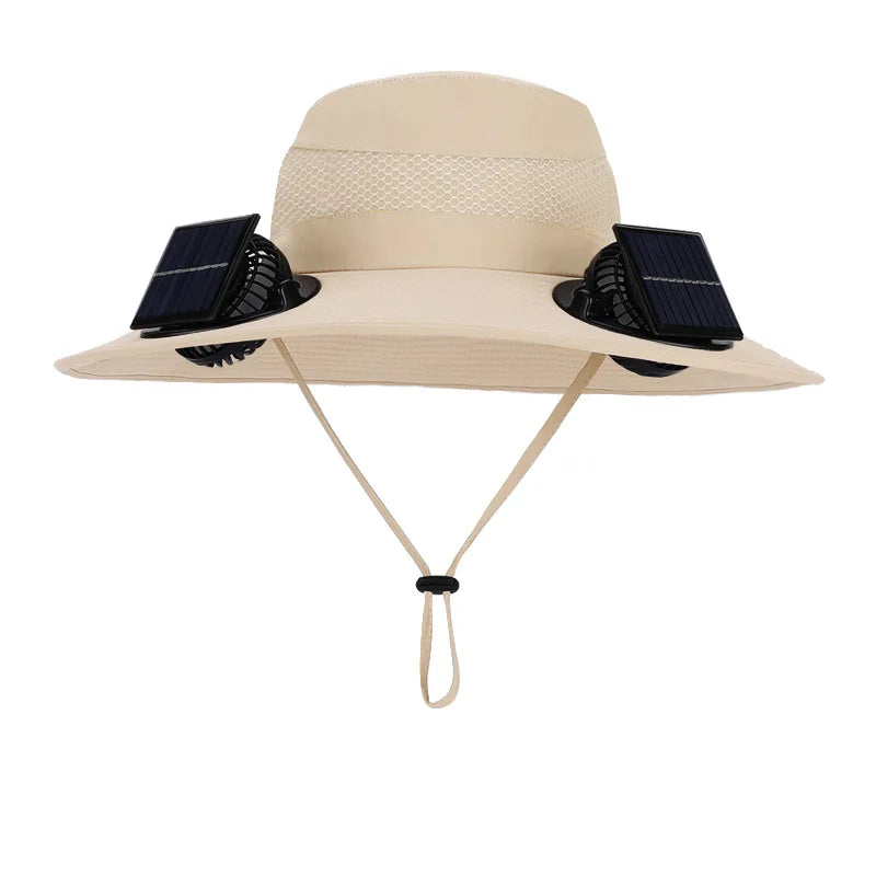 Solar Fan Hat Portable Sun Cap Summer hat USB Rechargeable Single/Dual Cooling Fan Fishing Hat Fisherman Hiking Mountaineering ﻿