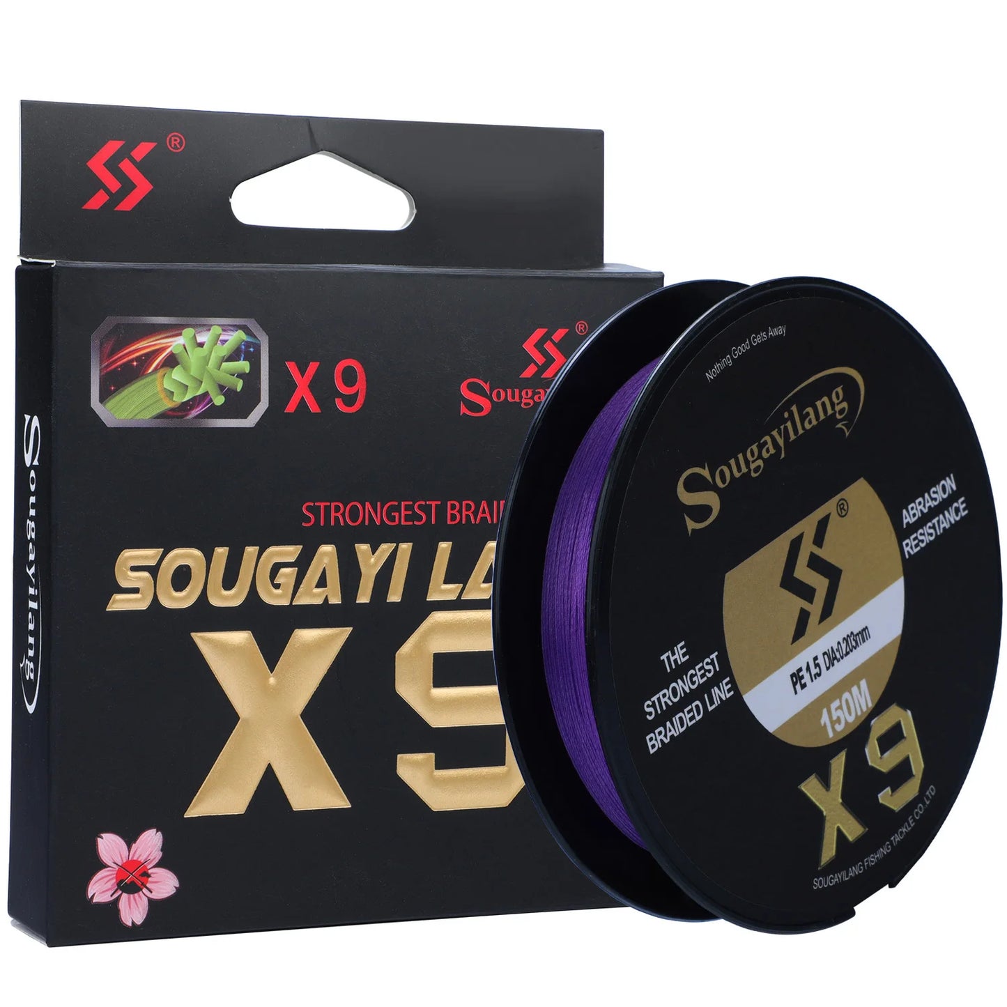 Sougayilang 9 Strands Strongest PE Fishing Line Braid 150M 350M 550M Performance Fibers 17-97LB Fishing Wire 5 Colors