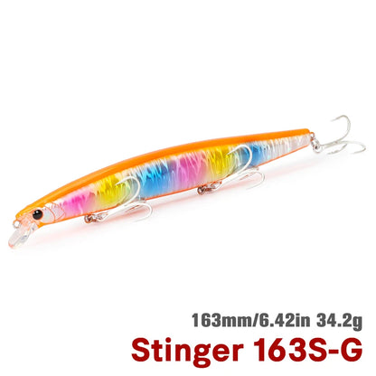 TSURINOYA STINGER 163S Ultra Long Casting Sinking Saltwater Minnow 163mm 34.2g Sea Fishing Lure Artificial Large Hard Baits