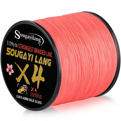 Sougayilang Braided Line 4X 100/300m 5 Colors Max Drag 66 LB Line Multifilament PE Line for Saltwater Sea Fishing Accessories