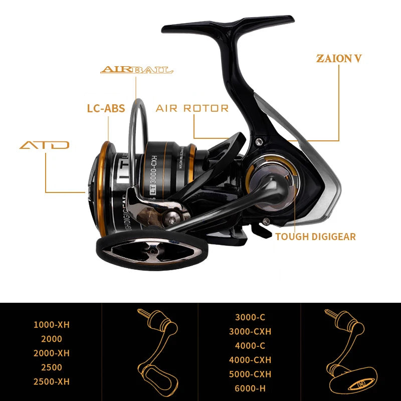Original 2021 DAIWA LEGALIS CS LT Fishing reel 2000/2500/3000C/4000C Light body 6+1BB LC-ABS Metail Spool 5-12KG Power 185g-235g
