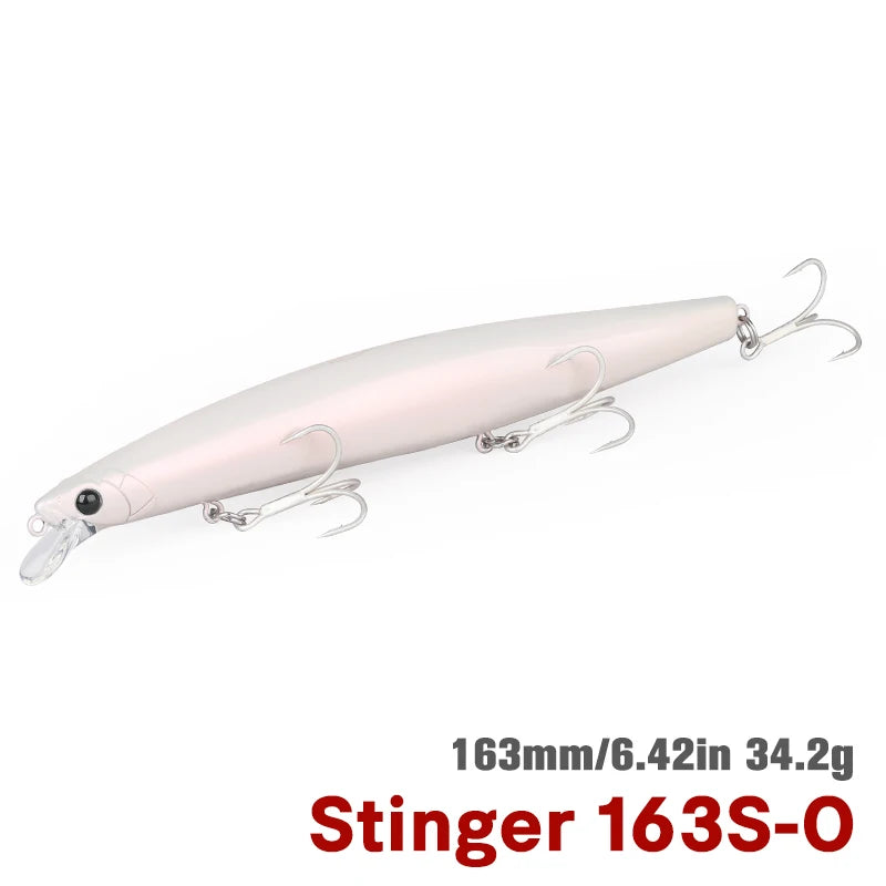 TSURINOYA STINGER 163S Ultra Long Casting Sinking Saltwater Minnow 163mm 34.2g Sea Fishing Lure Artificial Large Hard Baits